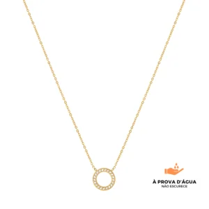 Colar Círculo de Luz Banhado em Ouro 18K