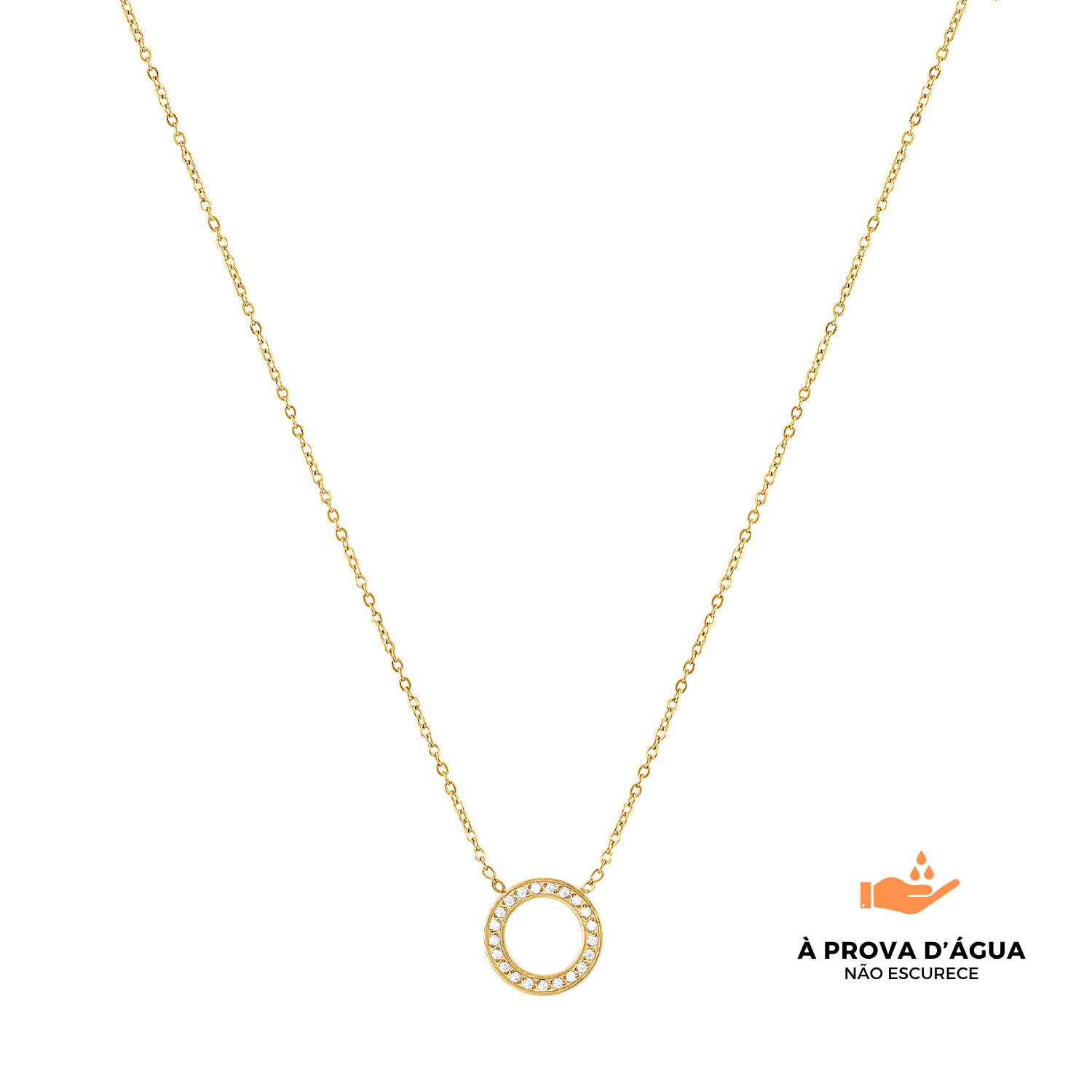 Colar Círculo de Luz Banhado em Ouro 18K