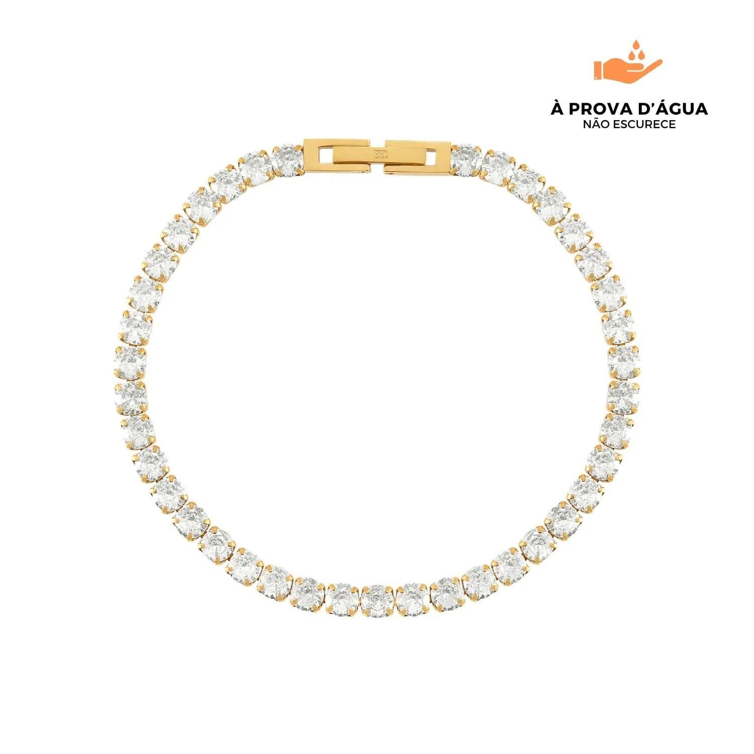Pulseira Riviera Banhada em Ouro 18K